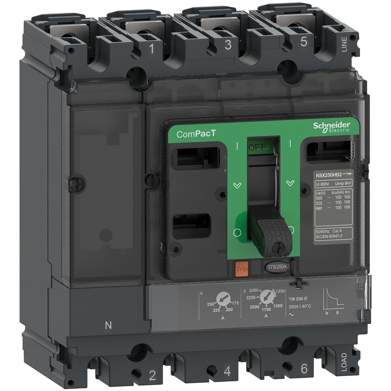 C10F6TM032 C10F6TM032 - 32A NSX100F 36KA 4P3D COMPACT ŞALTER - Görsel 1
